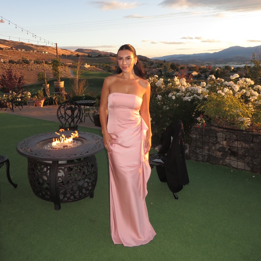 Club L London Pink Strapless Gown